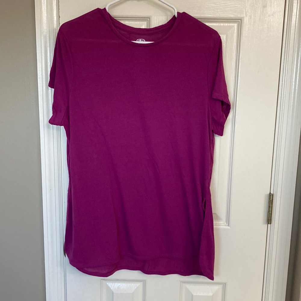 Athletic Works top short sleeves purple XXL 20 great condition 95poly/5rayon